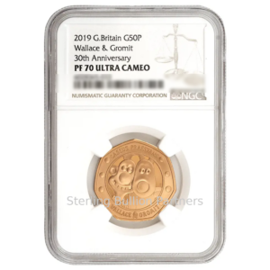 2019 Wallace & Gromit 50p Proof Gold Coin – NGC PF70 Ultra Cameo