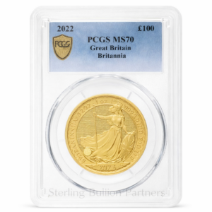 2022 UK Britannia 1oz Gold Coin MS66–MS70