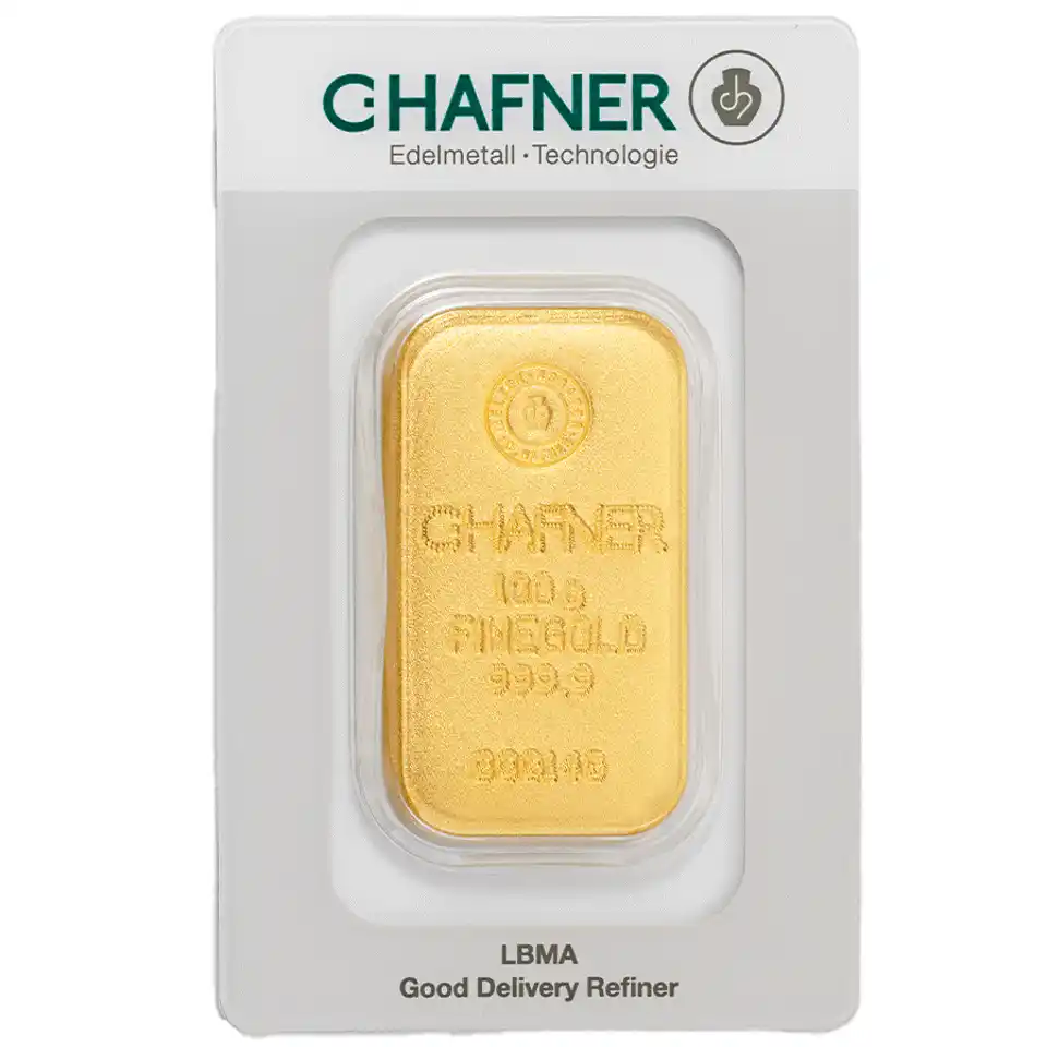 C.Hafner 100g Cast Gold Bar1