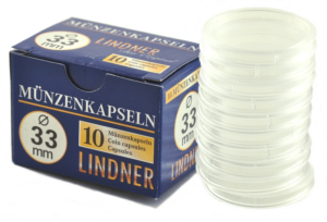 Lindner Coin Capsules 33mm 1oz Gold Coin 10 Box