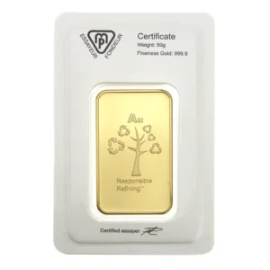 Alternative view of Metalor Stamped 50g Gold Bar