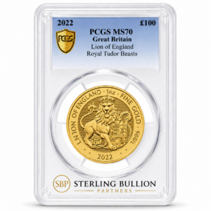2022 Tudor Beasts Lion of England Certified 1oz Gold Coin