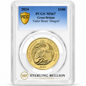 2024 Tudor Beasts Tudor Dragon Certified 1oz Gold Coin