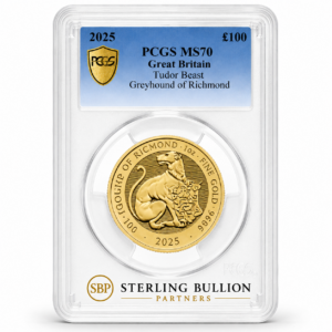 2025 Tudor Beasts Greyhound of Richmond Certified 1oz Gold Coin