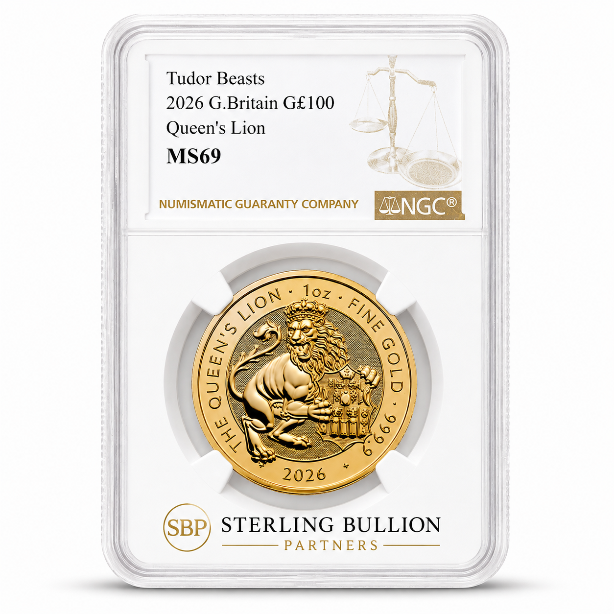 2026 Tudor Beasts Queen’s Lion Certified 1oz Gold Coin