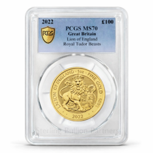 2022 UK Tudor Beasts Lion of England 1oz Gold Coin MS66–MS70