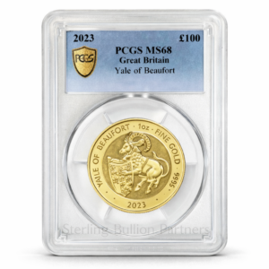 2023 UK Tudor Beasts Yale of Beaufort 1oz Gold Coin MS66–MS70