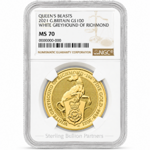 2021 Queen’s Beasts Greyhound of Richmond Certified 1oz Gold Coin