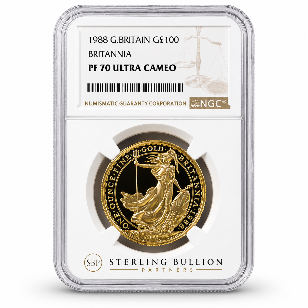 1988 G.Britian G£100 Britannia PF70 Ultra Cameo