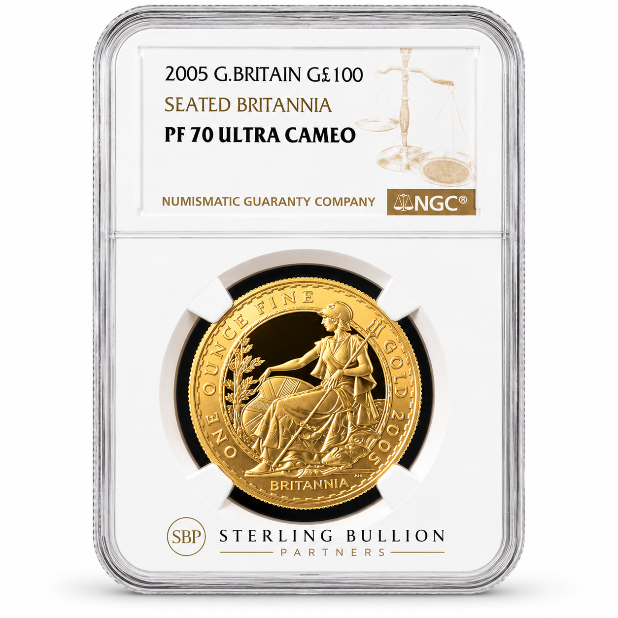 2005 G.Britian G£100 Sated Britannia PF70 Ultra Cameo