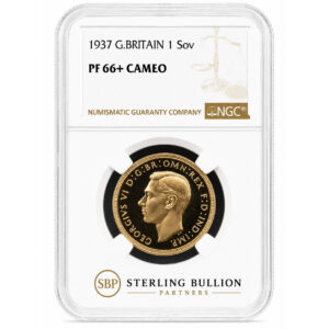 1937 George VI Gold Proof Sovereign NGC PF66+ Cameo