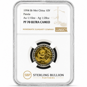 1994 China Bi-Metallic Panda 10 Yuan NGC PF70 Ultra Cameo