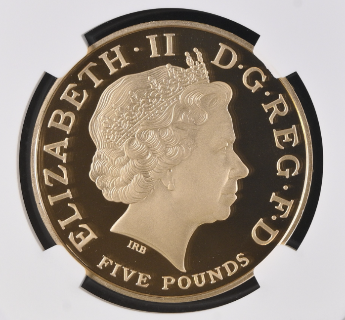 2008 Queen Elizabeth I 450th Anniversary £5 Gold Proof NGC PF70 Ultra Cameo CU1