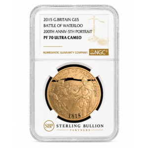 2015 Battle of Waterloo Gold Proof £5 Coin NGC PF70 Ultra Cameo