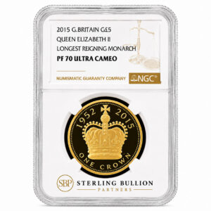 2015 UK Longest Reigning Monarch £5 Gold Proof, NGC PF70 Ultra Cameo
