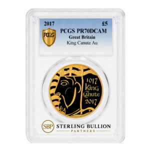 2017 King Canute £5 Gold Proof PCGS PR70DCAM
