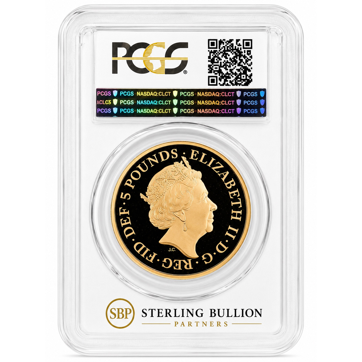 2017 King Canute £5 Gold Proof PCGS PR70DCAM Back
