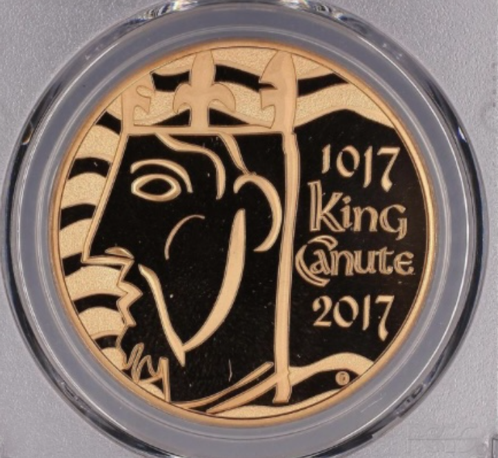 2017 King Canute £5 Gold Proof PCGS PR70DCAM CU2