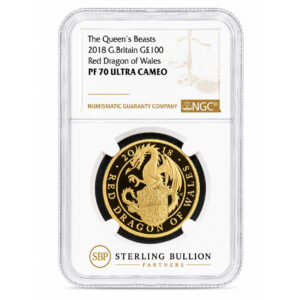 2018 Queen’s Beasts Red Dragon of Wales 1oz Gold Proof NGC PF70 Ultra Cameo