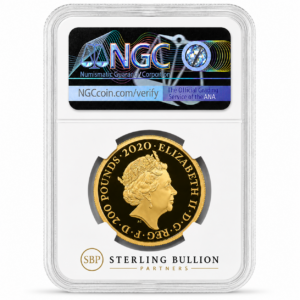 2020 David Bowie £200 Two-Ounce Gold Proof NGC PF70 Ultra Cameo back