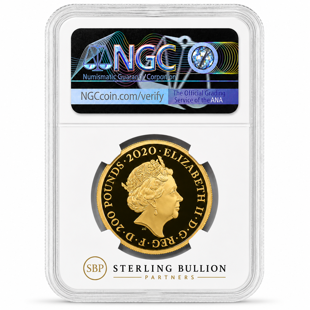 2020 David Bowie £200 Two-Ounce Gold Proof NGC PF70 Ultra Cameo back