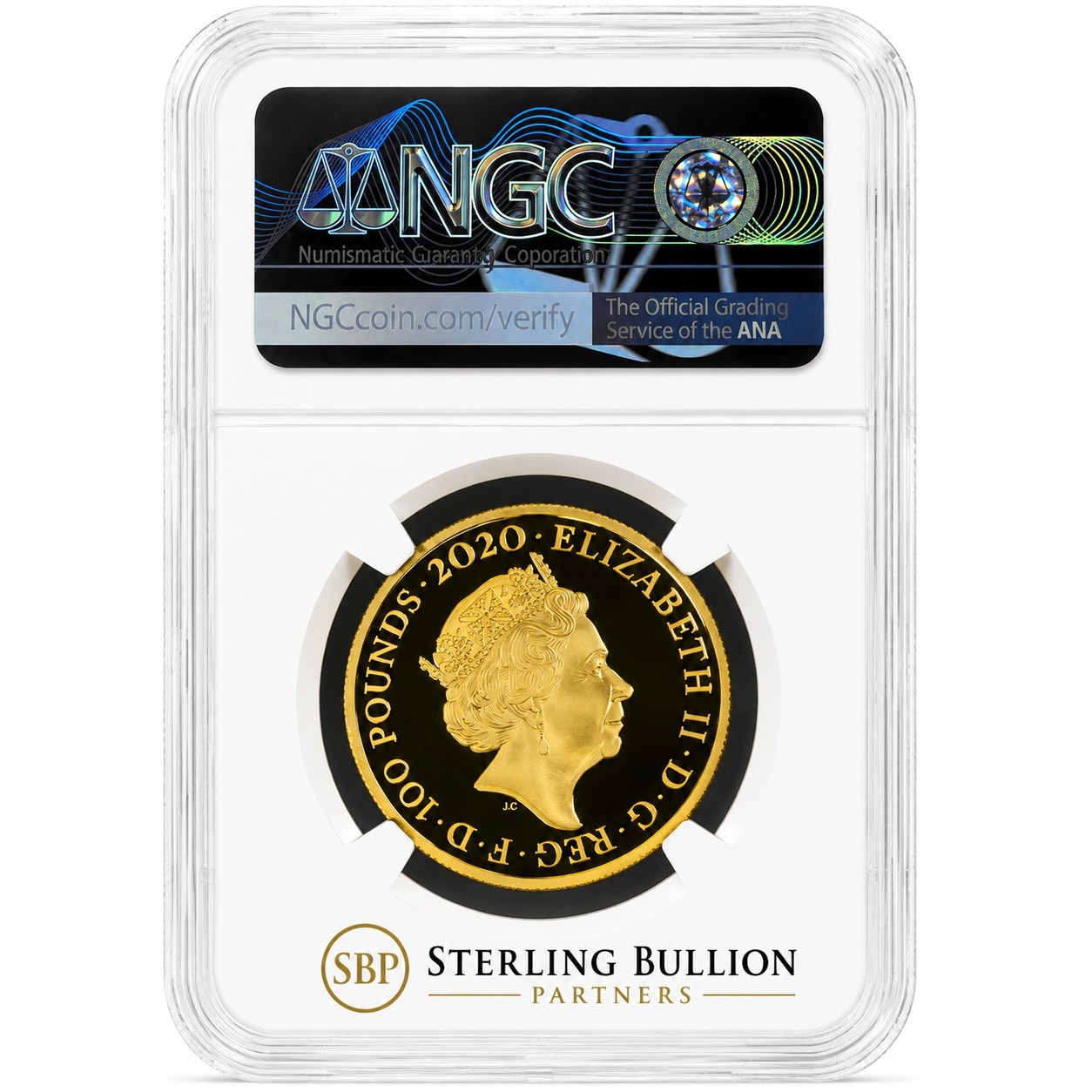 2020 James Bond “Pay Attention 007” £100 1oz Gold Proof NGC PF70 Ultra Cameo Back