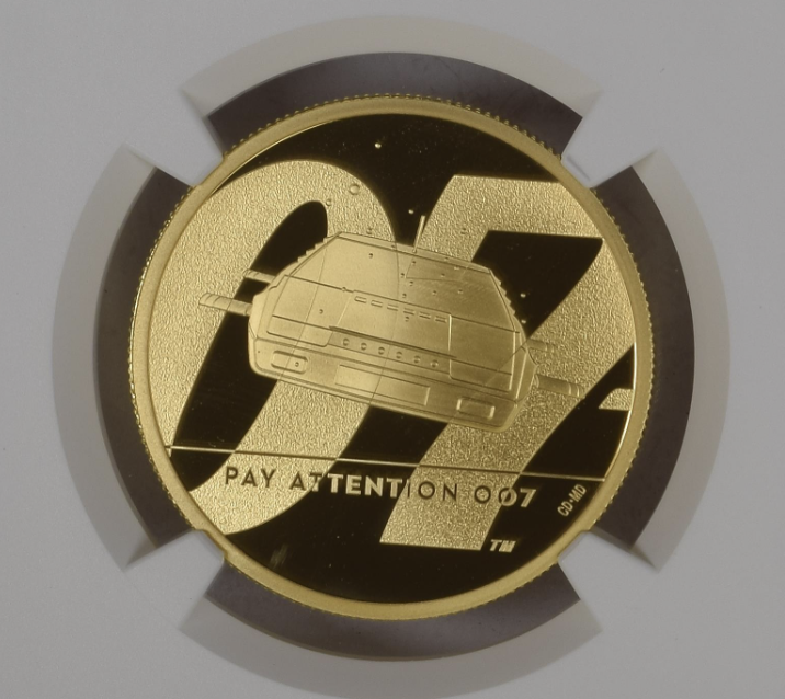 2020 James Bond “Pay Attention 007” £100 1oz Gold Proof NGC PF70 Ultra Cameo CU1