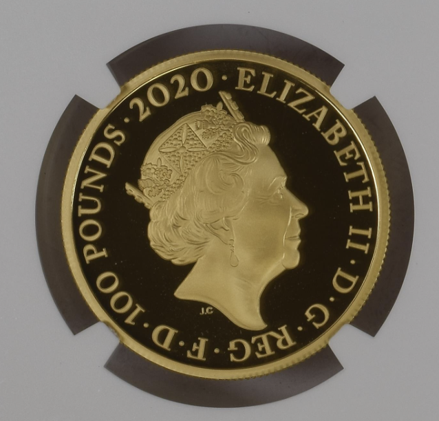 2020 James Bond Pay Attention 007” £100 1oz Gold Proof NGC PF70 Ultra Cameo CU2