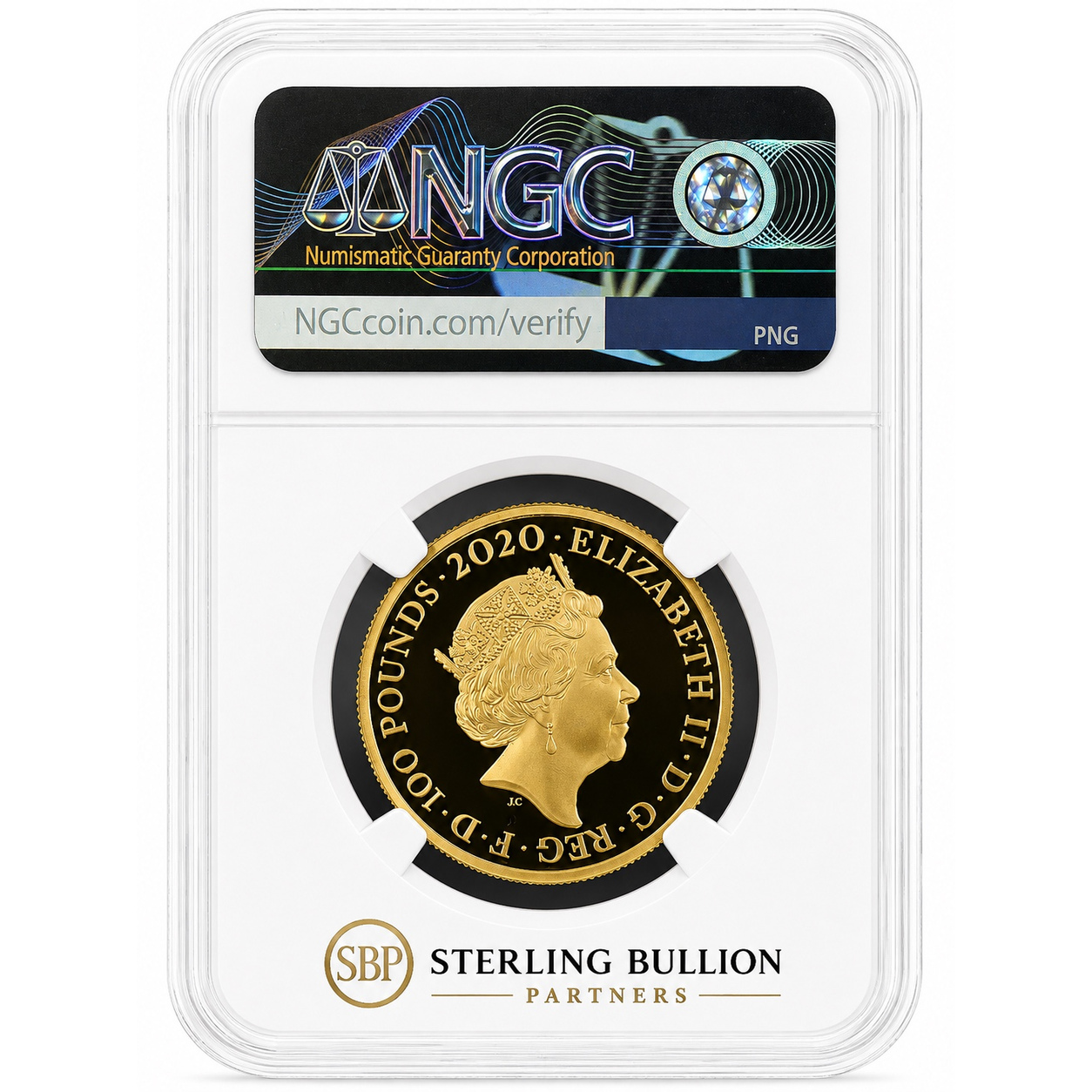 2020 James Bond Shaken Not Stirred £100 1oz Gold Proof – NGC PF70 Ultra Cameo Back