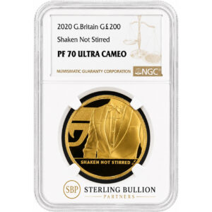 2020 James Bond Shaken Not Stirred £200 2oz Gold Proof NGC PF70 Ultra Cameo