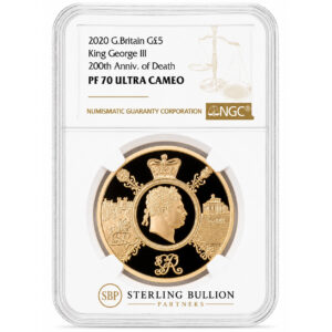 2020 King George III £5 Gold Proof NGC PF70 Ultra Cameo