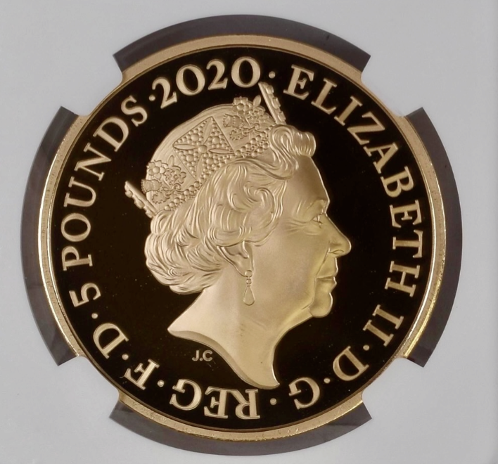 2020 King George III £5 Gold Proof NGC PF70 Ultra Cameo CU2