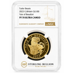 2023 Royal Tudor Beasts Yale of Beaufort 1oz Gold Proof NGC PF70 Ultra Cameo
