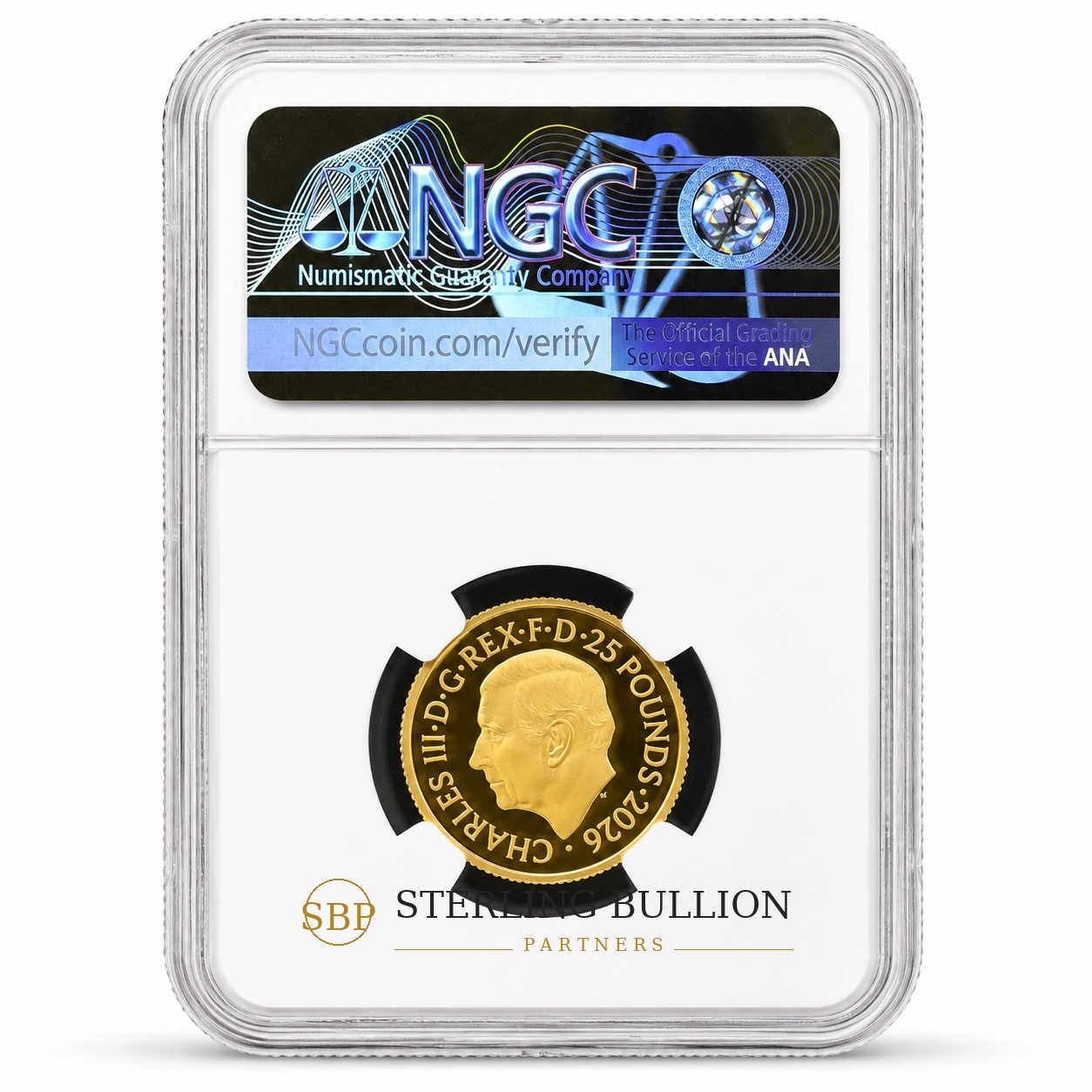 2026 £25 The Agnel 1:4oz PF70 UC Back