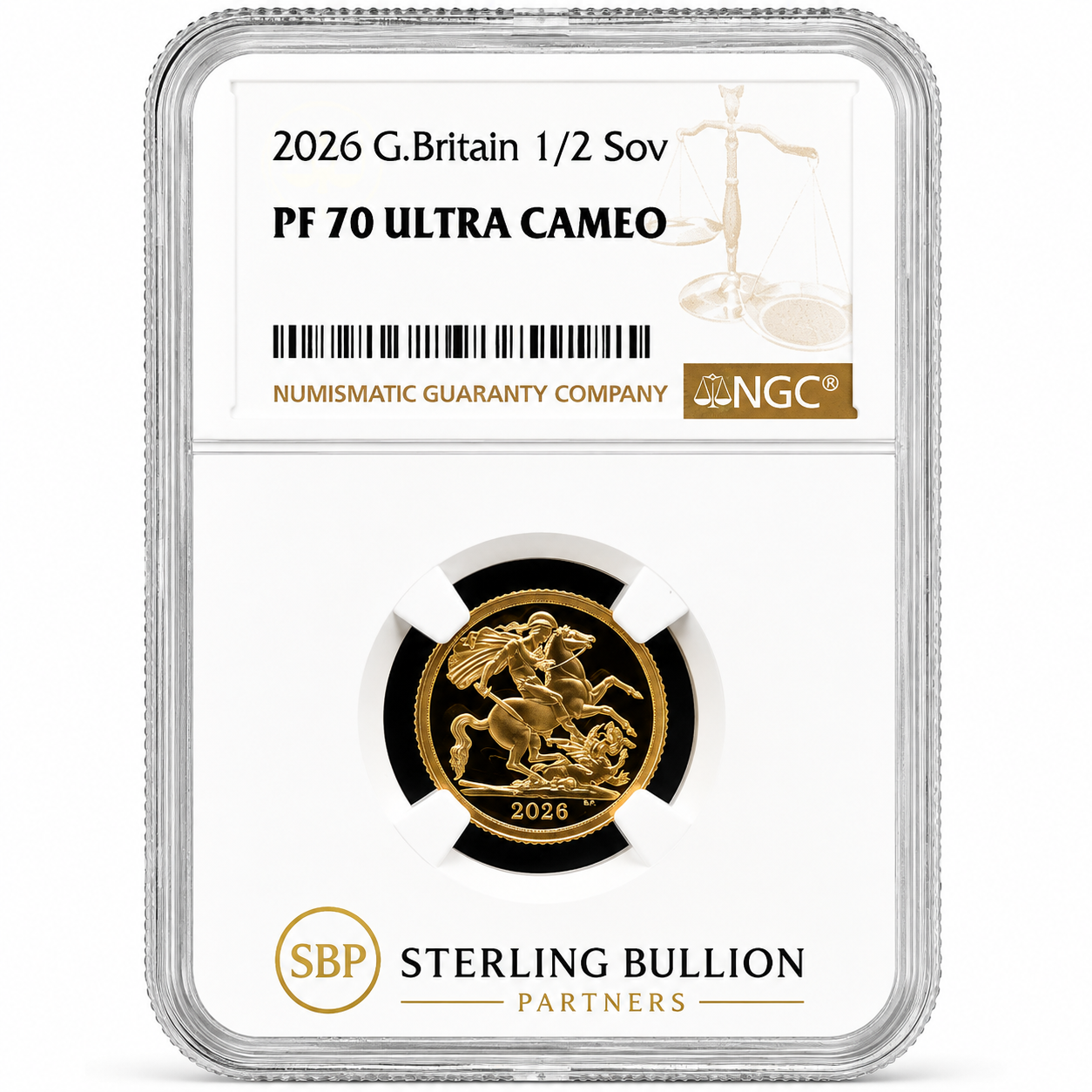 2026 Half-Sovereign Gold Proof Coin NGC PF70 Ultra Cameo