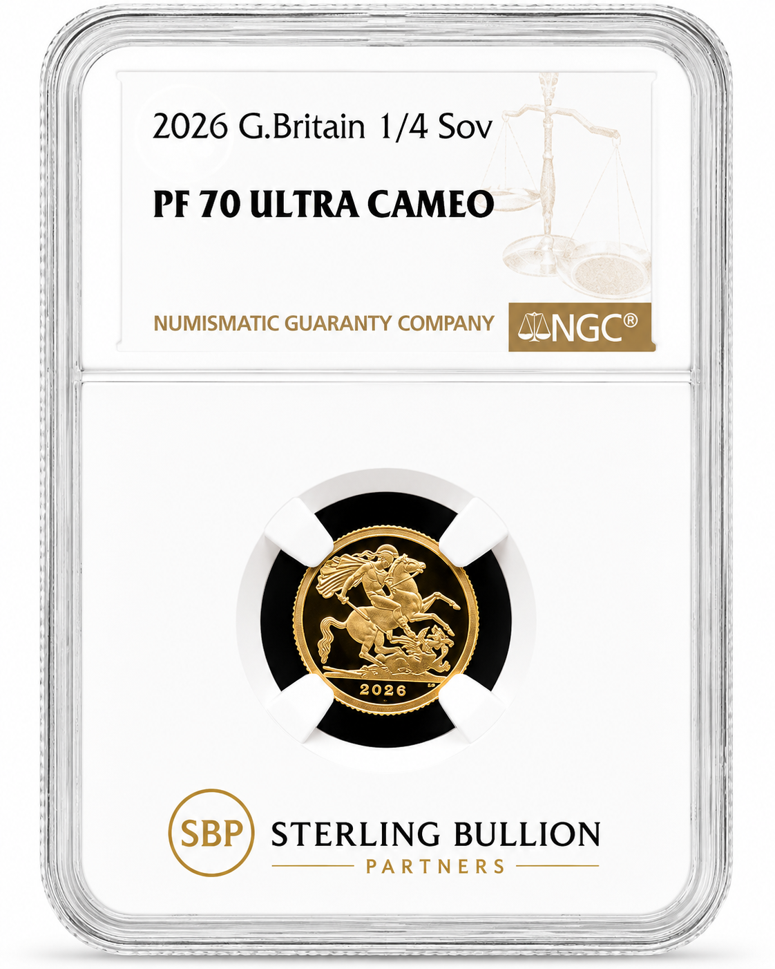2026 Quarter-Sovereign Gold Proof Coin NGC PF70 Ultra Cameo