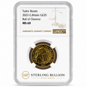 Turdor Beasts 2023 G.Britain G£25 Bull of Clarence MS69
